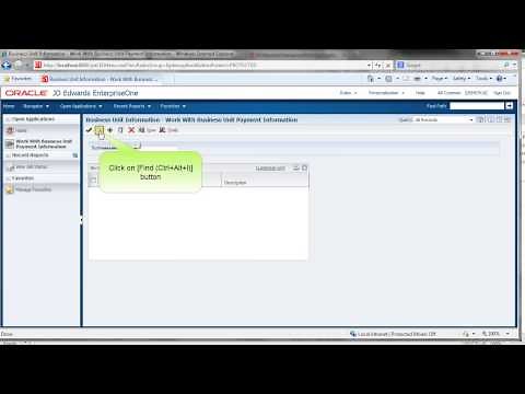 Accessing Payment Information by Business Unit - JDE E1 91 - Accounts Payable