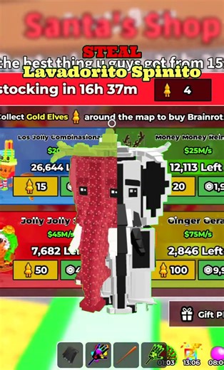 i got lavadorito spinito in new update in steal a brainrot admin abuse! #stealabrainot #roblox