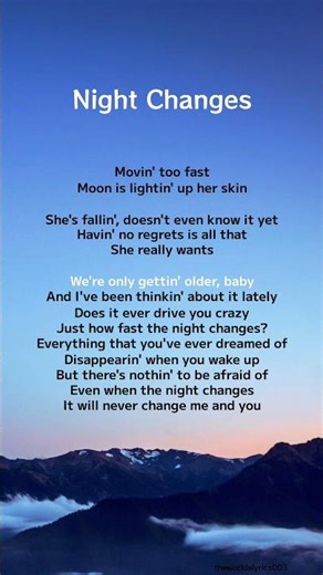 Night Changes - One Direction {lyrics} | English song | #lyrics | viral lyrics | #music #fyp #shorts