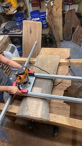 Flattening this sycamore slab for an upcoming live edge floating bathroom vanity for @amajordesigns 🔥 The slabs in the background are next… #woodwork #woodshop #liveedge #routersled #garagewoodworking #holz #woodworkersofinstagram #madera #howitsmade #bois #ontheworkbench #woodworking #fortmillsc | JML Woodcraft, LLC