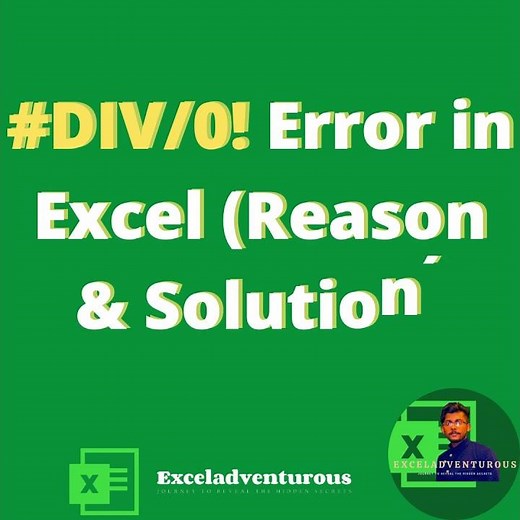 How to resolve #DIV0! Error in Excel | Reason & solution for #DIV/0! error in MS excel