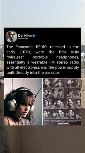 The Panasonic RF-60, released in the early 1970s, were the first truly "wireless"