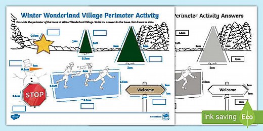 Winter Wonderland Village Perimeter Worksheet