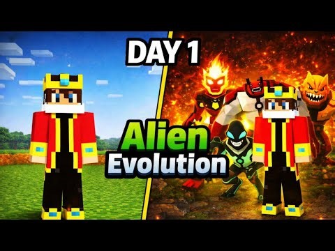 I Survived 1 Day In Alien Evolution 😱 Minecraft