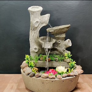 Making cemented waterfall fountain step by step at home | M Craft