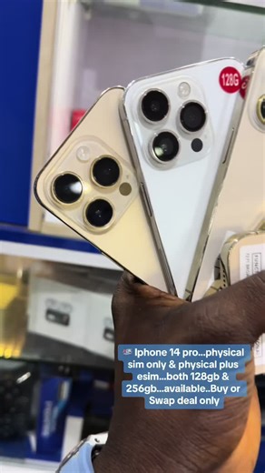🇮🇴 Iphone 14 pro...physical sim only & physical plus esim...both 128gb & 256gb...available..Buy or Swap deal only