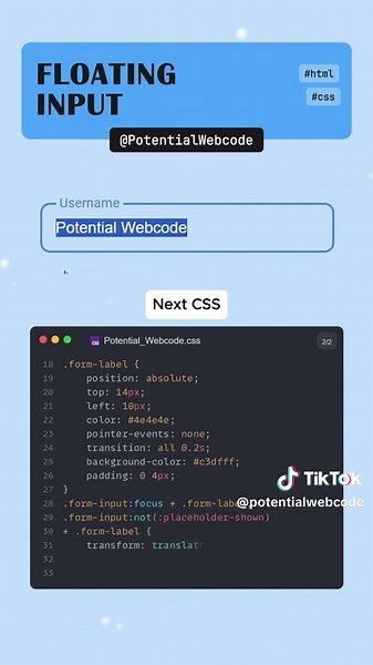 Floating Label Input Field with HTML CSS Tutorial