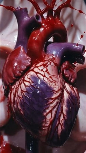 Real Human Heart Pumping Blood — Inside View