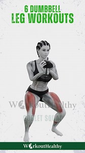 Dumbbell Leg Workout . 🔥 Get ready to strengthen your legs with these 6 dumbbell leg exercises! 🏋️‍♂️💪 Whether you're at the gym or working out at home, these exercises are perfect for building muscle and enhancing endurance. Check them out and let us know your favorite! #LegDay #DumbbellWorkouts #FitnessJourney | WorkoutHealthy