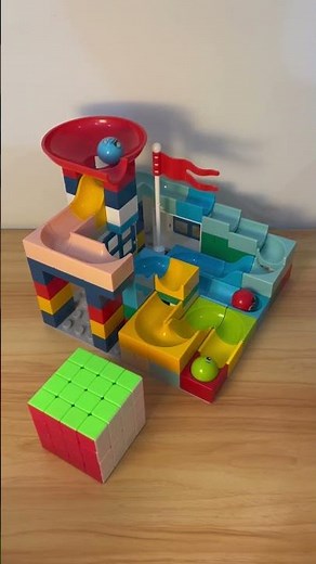 Marble Run Slide Blocks 04.16c 🔵🔴🟡 Satisfying Build #marblerun #asmr #marblerace
