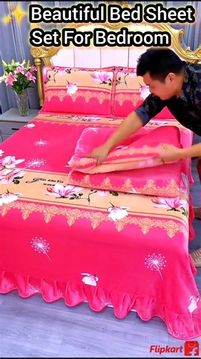 ✨ Beautiful Bed Sheet Set For Bedroom #Bedsheet #BedroomDecor #BeddingSet