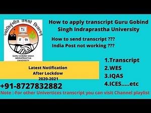 How to get Transcript From Guru Gobind Singh Indraprastha University online !GGSIPU transcript