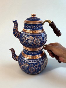 Handmade Copper Teapot Set – Traditional Ottoman Style Double Teapot - Etsy Canada