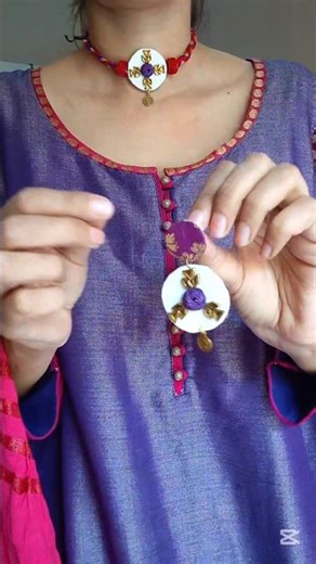 Handmade fabric jewelry set ✨ wearing look