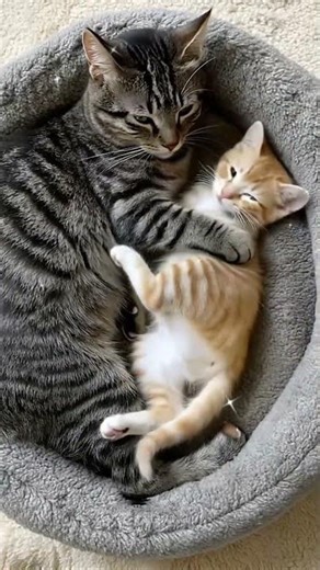 Biggest Cat, Smallest Kitten! Pure Love ❤️🥺