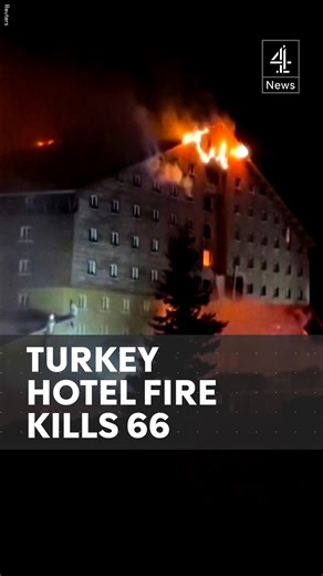 39K views · 124 reactions | A fire at a hotel in Turkey has killed 66 people. The Grand Kartel Hotel caught fire overnight and took 12 hours to extinguish. Witnesses said they saw people jumping from windows to escape. #Turkey #TurkeyHotelFire #GrandKartel #Fire #Channel4News | Channel 4 News | Facebook
