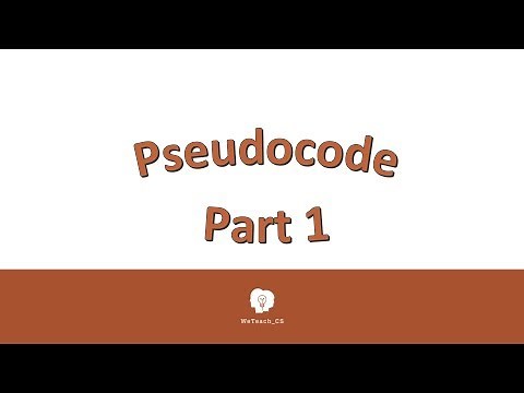 Pseudocode Video Part 1.