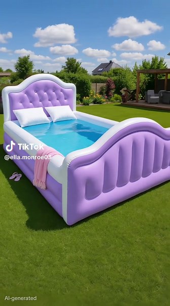 Inflatable bed Pools 🛏️💦 Part 2 Chill and splash with this inflatable bed pools - perfect for lounging while staying cool this summer. Your backyard just got a whole lot comfort! ✨🤩☀️ #inflatablepool #bedpool #luxury #summerfun #uniquevibes #viralvideos #explore #recommendations