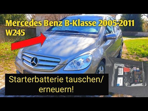 B-Klasse W245 Batterie erneuern tauschen, change start battery