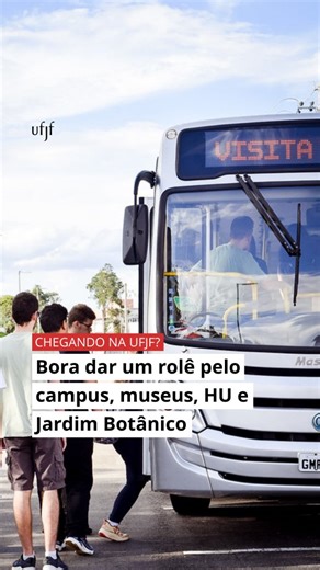🚍Tem gente nova chegando na UFJF. Vamos dar um rolê? Para recepcionar os estudantes e apresentar os principais espaços acadêmicos, culturais e de convivência da instituição, a Diretoria de Imagem Institucional realiza, nos dias 15 e 16 de setembro, mais uma edição do Rolê na UFJF, no campus de Juiz de Fora. Os passeios oferecem a oportunidade de conhecer o campus, o Hospital Universitário (HU), a Faculdade de Medicina, o Museu de Arte Murilo Mendes (Mamm), o Memorial da República, o Jardim Botâ