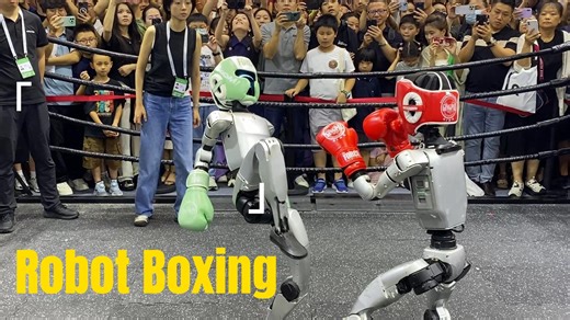 1.8M views · 9.6K reactions | Humanoid robots are slugging it out in a next generation fight club during Shanghai's World Artificial Intelligence Conference. CGTN reporter Zheng Songwu is commentating on the boxing bout of the bots as China's Unitree Robotics ring fighters jab, hook and side kick with a fluidity in motion even humans would be envious of. | CGTN | Facebook