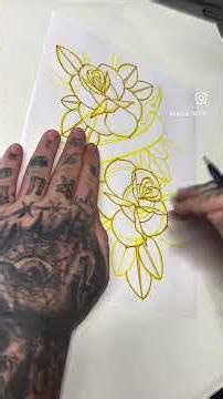 How to draw the iconic tattoo design ever , a rose & banner tattoo. #rosetattoo #tattooart #drawing