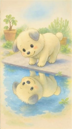 犬🐶「ぼくってほんとにかわいい〜かわいすぎる〜🐶💖」#物語を描く #アート #癒し系 #犬