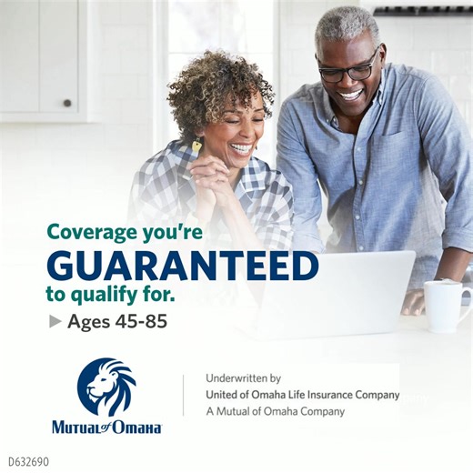 Enjoy the freedom of guaranteed life insurance. No denials, just some peace of mind and coverage you can count on. | Mutual of Omaha