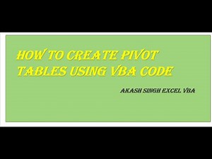 How to create pivot table using vba code