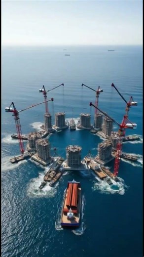 Building a Floating City in the Middle of the Ocean #architecture #construction