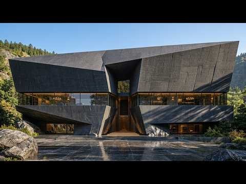 Brutalist Black Mansion Build Timelapse | Full Renovation & Room Tour