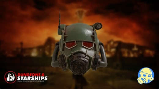 Dungeons & Starships on Instagram: "New File Alert! 🚨 NCR Ranger Power Armour Helmet - Fallout Good morning Wastelanders! I’ve been on the fence over this design for a while, so much so that it took until after the finale for me to be ready to jump for it! This model is our take on the newest addition to the power armour catalogue, the NCR Ranger variant as seen in the Fallout TV show! Designed to a 24” circumference head, there are several splits and keys for this model to make it the m