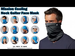 Mission Cooling Neck Gaiter 12+ Ways To Wears, Face Mask, UPF 50, Cools when Wet