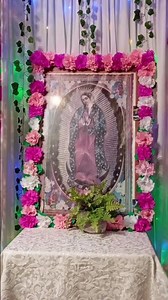 Decoración a la virgencita de Guadalupe 🌺🌷🌸🩷 #fe #rosariovirgendeguadalupe #decoración