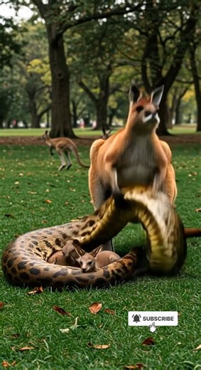 he snake’s tragic end after touching the baby kangaroo!! 아기캥거루 건드린 뱀의 최후 बेबी कंगारू को छूने वाले