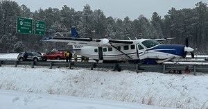Plane Makes Emergency Landing on Northern Virginia Roadway Amid Snowfall