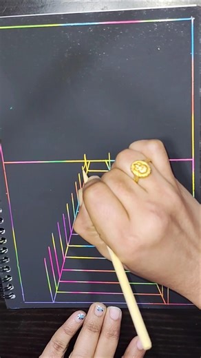 let's draw some scenery in a rainbow scratch art book 💜 #rainbowrainbow #rainbowdays