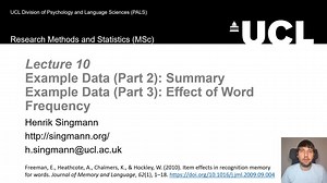 MSc Statistics, Lecture 10: Example Data - Part 3