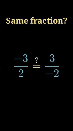 Sign Conventions for Fractions — ONE minus, TWO minuses (Grade 7) #Shorts