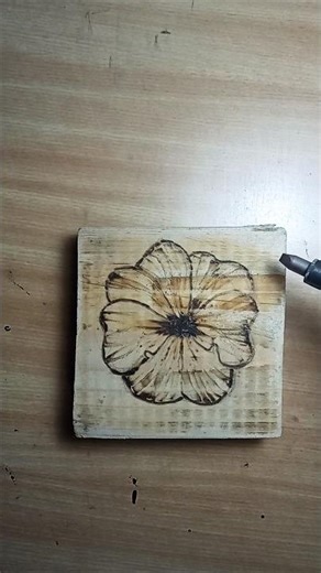 Pyrography flower drawing #shorts #art