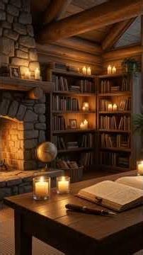 Cabin Study Room 🪵 | Cozy Fireplace Lofi Beats for Study, Reading & Winter Relaxation
