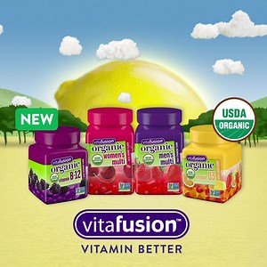 New product alert! Introducing our NEW vitafusion Organic gummy vitamins. Delicious, organic goodness in every gummy. Shop here: https://amzn.to/2IGeqUb | Vitafusion Gummy Vitamins