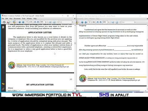 Work Immersion Portfolio in TVL "DepEd SDO Pampanga" How to accomplish and Use WI Portfolio