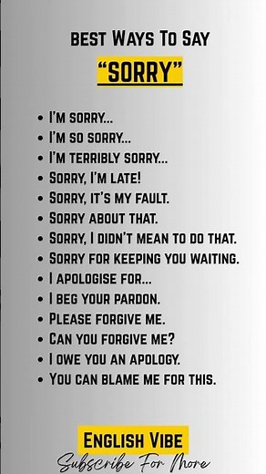 14 Polite Ways to Say Sorry in English / English Vibe