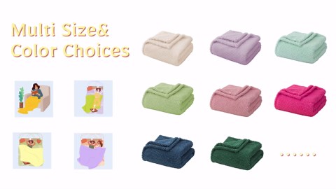 Whale Flotilla Fuzzy Fleece 50"x70" Throw Blanket for Couch, Fluffy Warm Soft Jacquard Blankets for Fall Winter, Lightweight and Cozy, Coffee