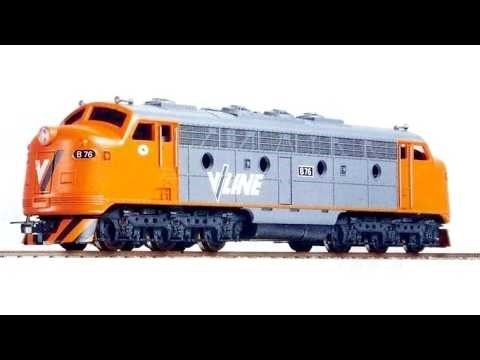 Lima V-Line Class B-76 Diesel Locomotive pulling Australian "The Grainlander" Excursion Train