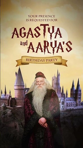 Harry Potter Theme Birthday Invitations for Boy & Girl I Digital Invites I Customise Birthday Invite