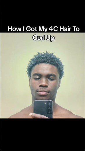 How I Got My 4C Hair To Curl Up💧 #naturalhair #menshair #afrohair #menshaircuts #4chair #afrohair