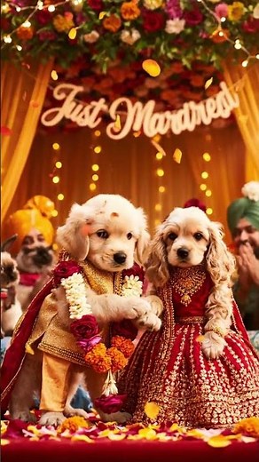 💍🐾 Cutest Puppy Wedding Ever! Adorable Bride & Groom Moments! #PuppyWedding #CuteDogs