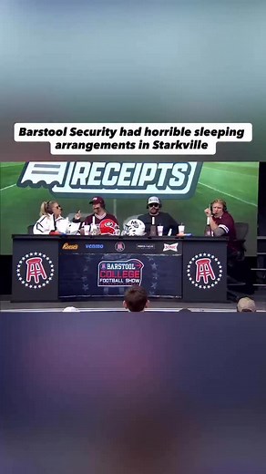 @stoolpresidente had a bonus @venmo receipt to point out that our security guards had the worst hotel situation in Starkville last night. Watch the @barstoolcfb LIVE with link in bio | Viva La Stool